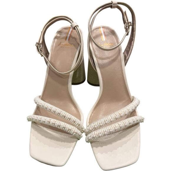 Sam Edelman Cream Block Heel Sandals - Picture 2 of 13